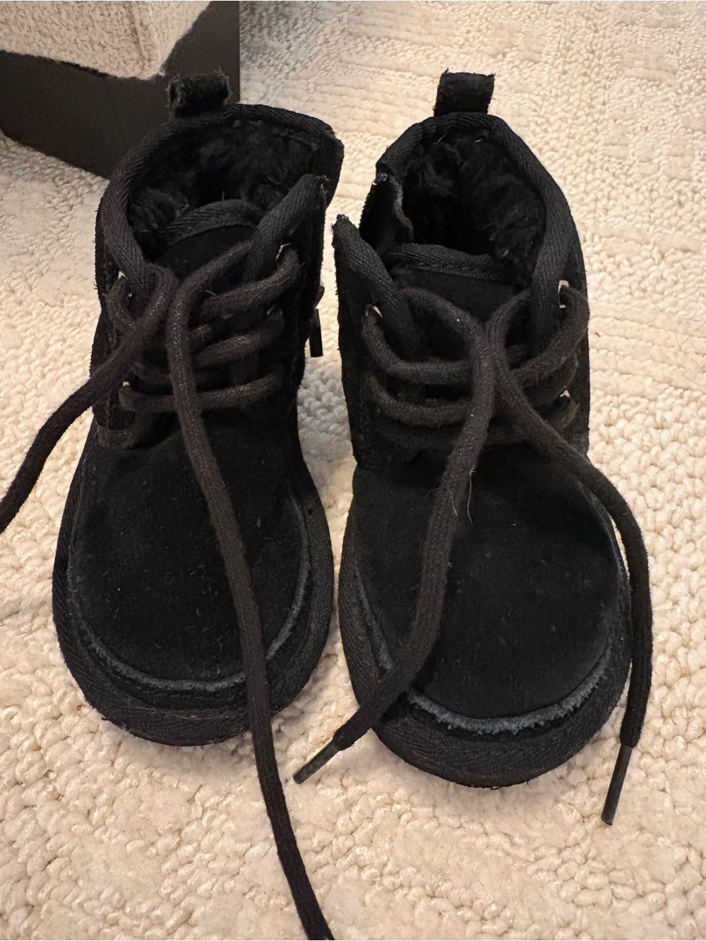 Toddler UGG Neumel II black suede lace-up boots